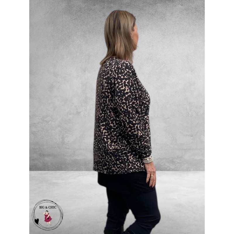 GOZZIP Blouse/Shirt Emma Bruin/Beige