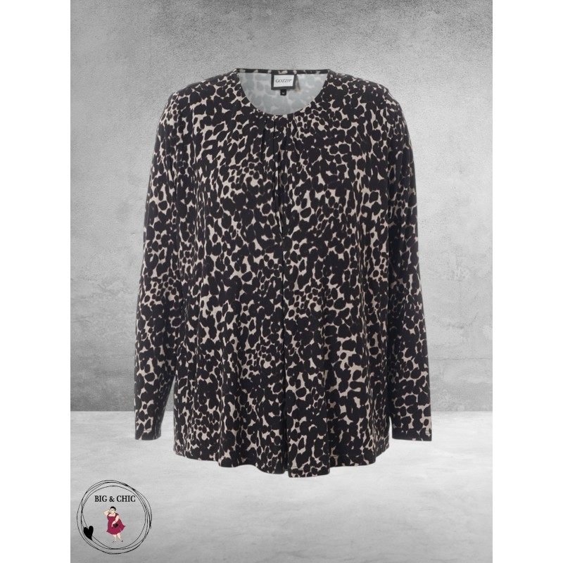 GOZZIP Blouse/Shirt Emma Bruin/Beige