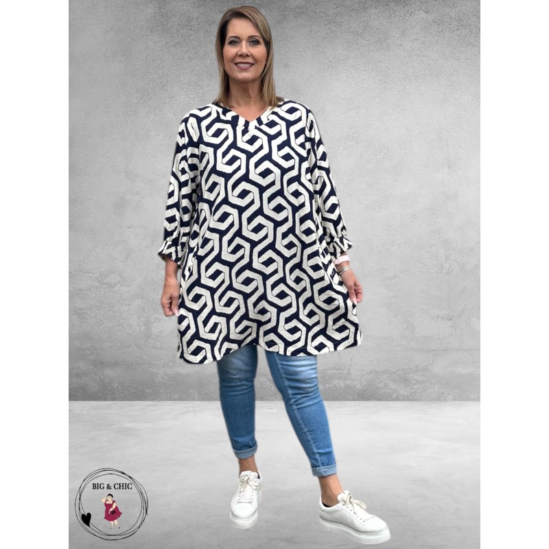 GOZZIP Tuniek Meta Blue Offwhite 