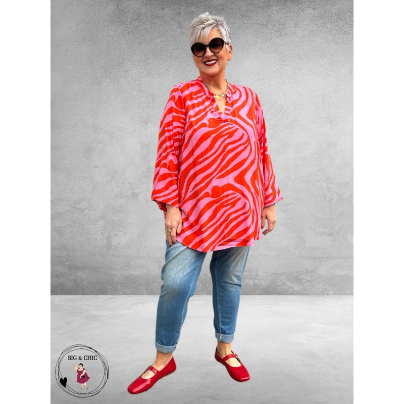 Gozzip Blouse-Shirt Alva Pink-Oranje