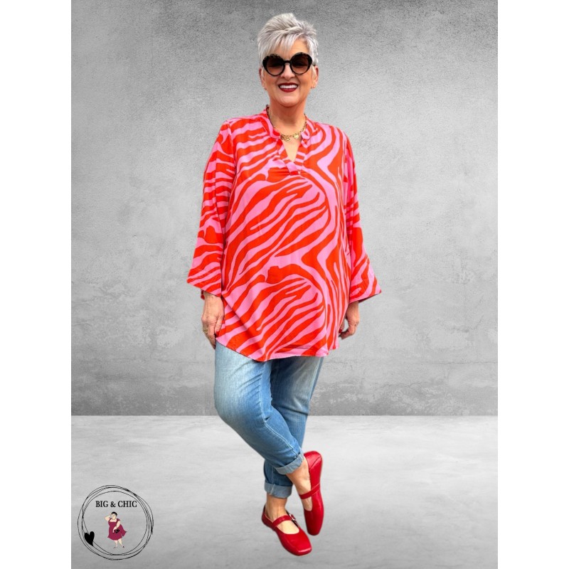 Gozzip Blouse-Shirt Alva Pink-Oranje