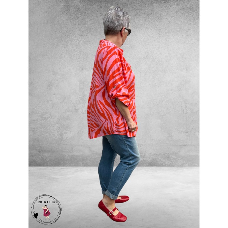 Gozzip Blouse-Shirt Alva Pink-Oranje