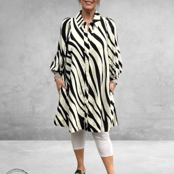 Gozzip Jurk Hemd-Blouse Zebra