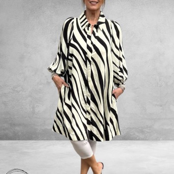 Gozzip Jurk Hemd-Blouse Zebra