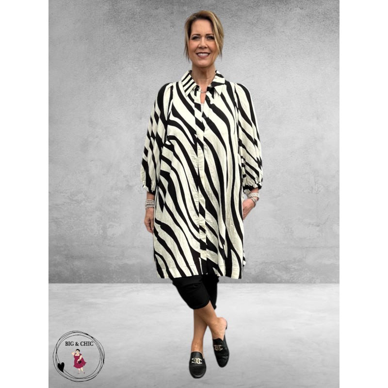 Gozzip Jurk Hemd-Blouse Zebra