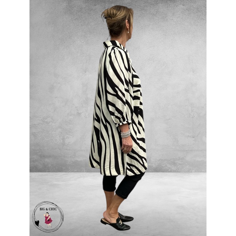 Gozzip Jurk Hemd-Blouse Zebra