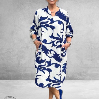 Gozzip Jurk Anja Wit-Blauw