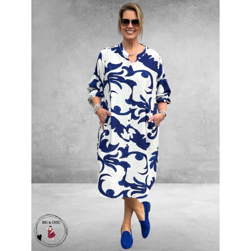 Gozzip Jurk Anja Wit-Blauw