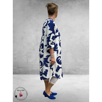 Gozzip Jurk Anja Wit-Blauw