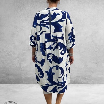 Gozzip Jurk Anja Wit-Blauw