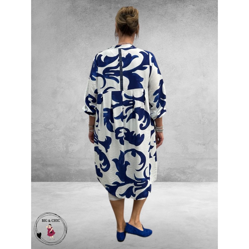 Gozzip Jurk Anja Wit-Blauw