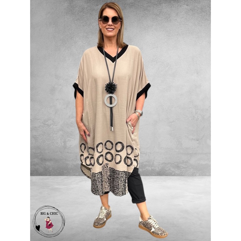 Gozzip Jurk Nia Zand/Zwart