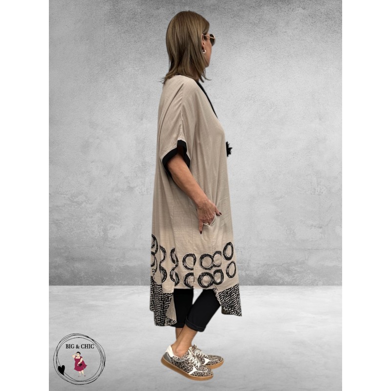 Gozzip Jurk Nia Zand/Zwart