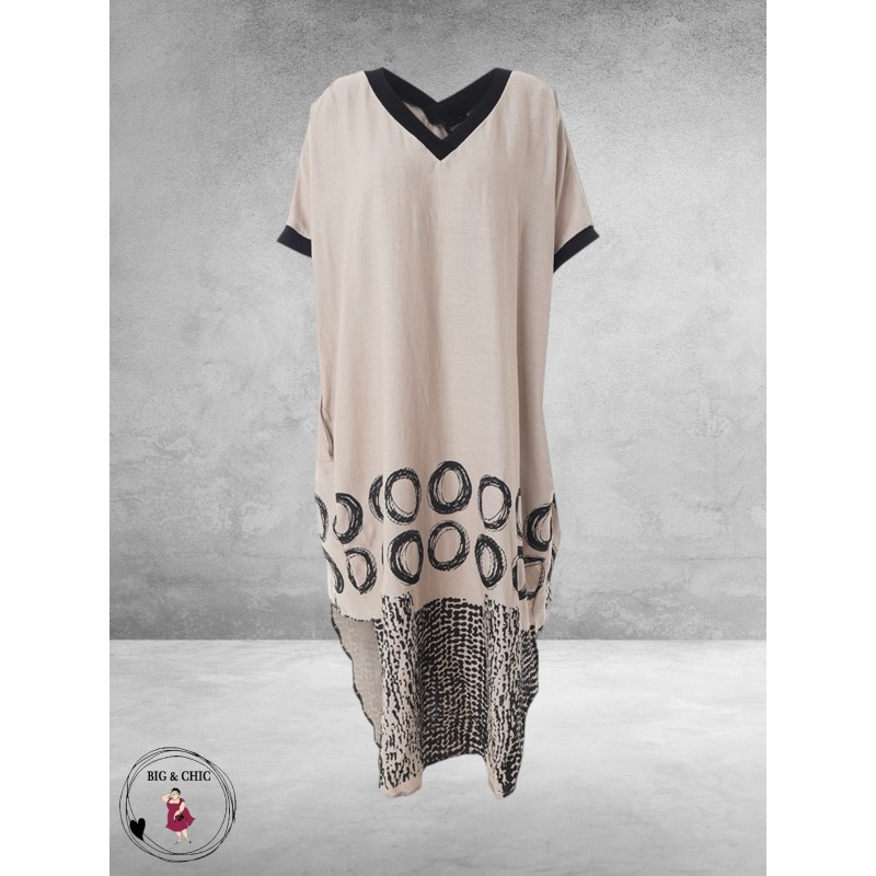 Gozzip Jurk Nia Zand/Zwart