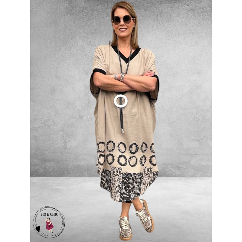 Gozzip Jurk Nia Zand/Zwart