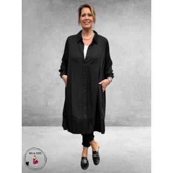 GOZZIP Black - Zwarte A-Lijn Jurk Sabine