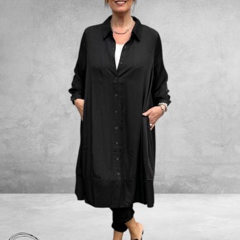 GOZZIP Black - Zwarte A-Lijn Jurk Sabine