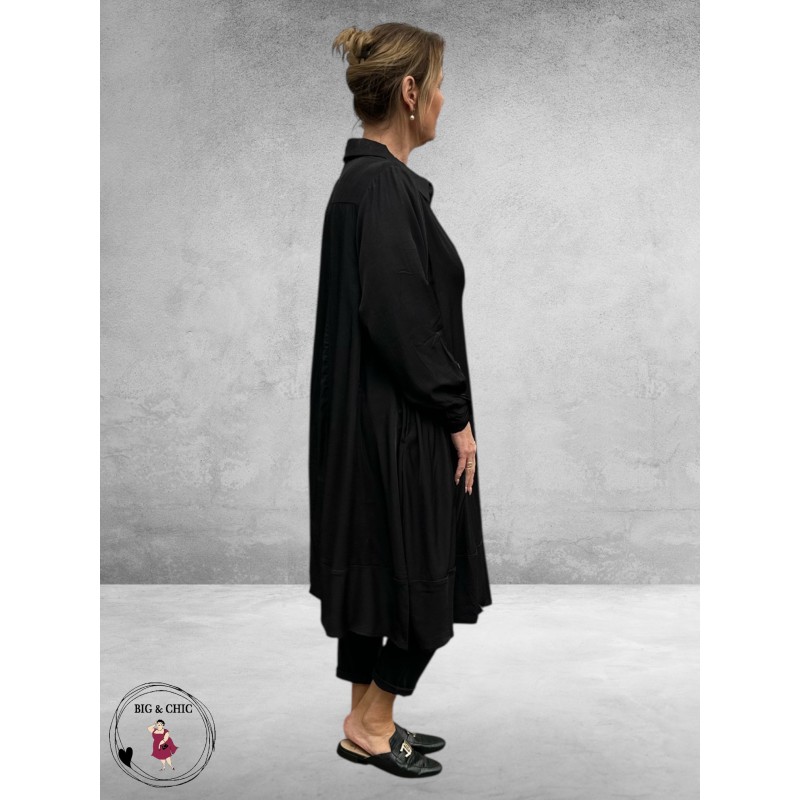 GOZZIP Black - Zwarte A-Lijn Jurk Sabine