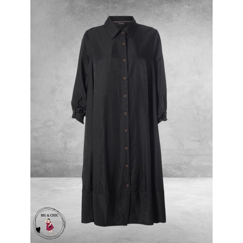 GOZZIP Black - Zwarte A-Lijn Jurk Sabine