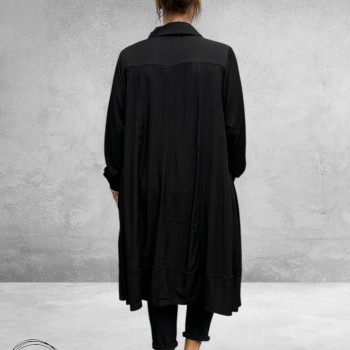 GOZZIP Black - Zwarte A-Lijn Jurk Sabine