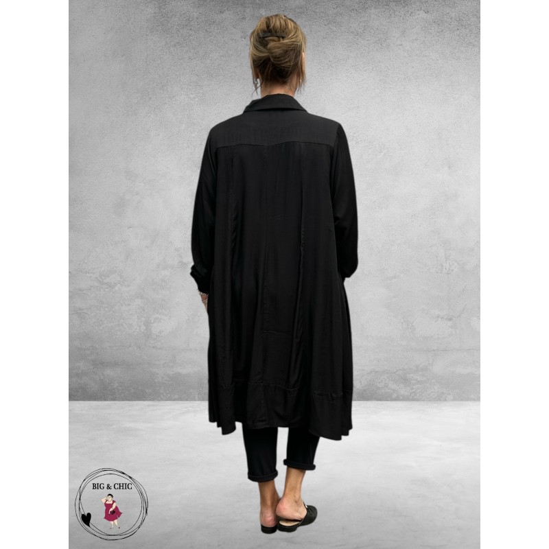 GOZZIP Black - Zwarte A-Lijn Jurk Sabine