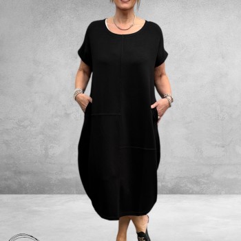 Gozzip Black Jurk Dunya Ballonzoom Zwart