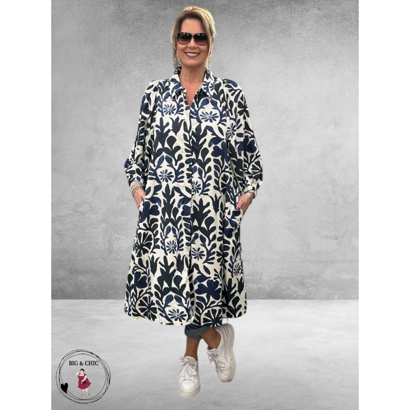 Gozzip Jurk Nelly Blue Print