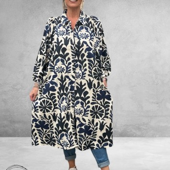 Gozzip Jurk Nelly Blue Print