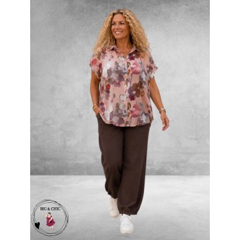 Gozzip Blouse Kaisa Roze/Mauve/Flowers
