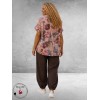 Gozzip Blouse Kaisa Roze/Mauve/Flowers