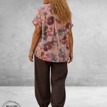 Gozzip Blouse Kaisa Roze/Mauve/Flowers