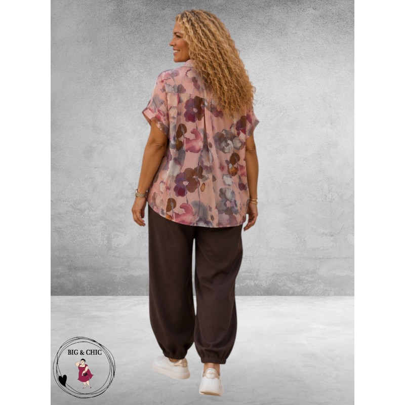 Gozzip Blouse Kaisa Roze/Mauve/Flowers