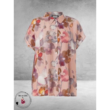 Gozzip Blouse Kaisa Roze/Mauve/Flowers