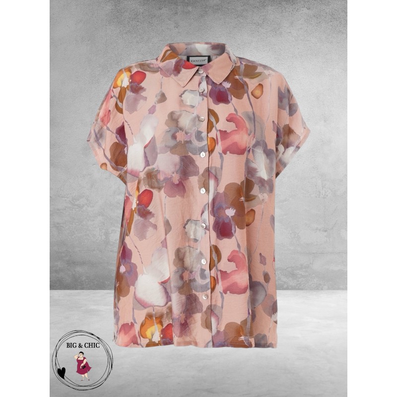 Gozzip Blouse Kaisa Roze/Mauve/Flowers