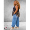 Gozzip Top Berta Blauw/Zand Ornamenten