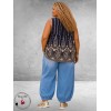 Gozzip Top Berta Blauw/Zand Ornamenten