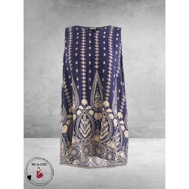 Gozzip Top Berta Blauw/Zand Ornamenten