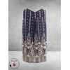 Gozzip Top Berta Blauw/Zand Ornamenten
