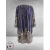 Gozzip Blouse-Tuniek Johanne Blauw/Zand Ornamenten