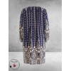 Gozzip Blouse-Tuniek Johanne Blauw/Zand Ornamenten