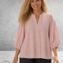 Gozzip Blouse Amaris Roze Bruin/Zilver Stippen