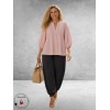 Gozzip Blouse Amaris Roze Bruin/Zilver Stippen