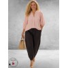 Gozzip Blouse Amaris Roze Bruin/Zilver Stippen