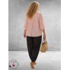 Gozzip Blouse Amaris Roze Bruin/Zilver Stippen