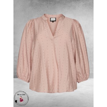 Gozzip Blouse Amaris Roze Bruin/Zilver Stippen