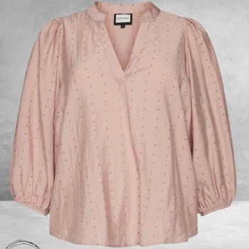 Gozzip Blouse Amaris Roze Bruin/Zilver Stippen