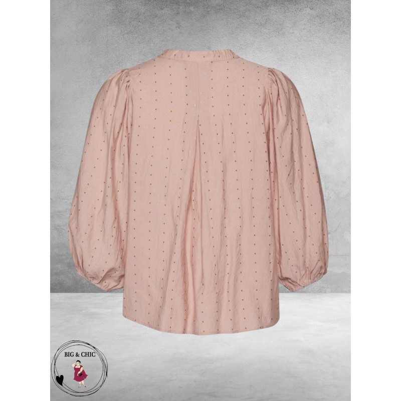 Gozzip Blouse Amaris Roze Bruin/Zilver Stippen