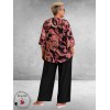 GOZZIP Blouse ALVA Zwart/Oranje/Flowers