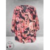 GOZZIP Blouse ALVA Zwart/Oranje/Flowers