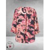 GOZZIP Blouse ALVA Zwart/Oranje/Flowers